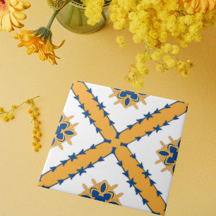 Carreau Bleu blanc Orange Portugais Méditerranée