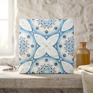 Carreau Bleu Blanc Perdu Cracked Stone Look Mosaic