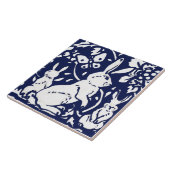 Carreau Bleu bleu Bébé lapin Bois Animal Trivet (Côté)