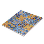 Carreau Bleu Bleu Méditerranéen Carrelage Rouge Motif (Côté)