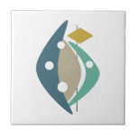 Carreau Bleu Boomerang Formes Mi-Siècle Moderne<br><div class="desc">Ce carrelage en céramique moderne du milieu du siècle présente des boomerangs,  des cercles et des formes diamant dans un mélange de couleurs turquoise,  bleue,  tan,  or et noir. Cela fera une déclaration fabuleuse dans votre projet de carrelage.</div>