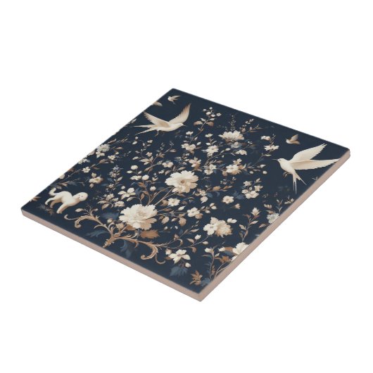 Carreau bleu botanique (Côté)