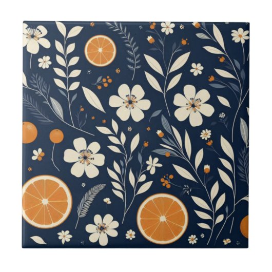 Carreau bleu botanique (Devant)