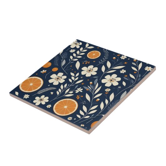 Carreau bleu botanique (Côté)