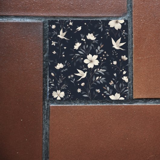 Carreau bleu botanique