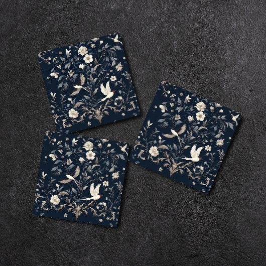 Carreau bleu botanique