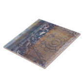 Carreau Bleu brun artistique loft de style industriel (Côté)