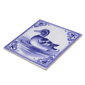 Carreau Bleu canard et blanc Europe Folk Art animal (Côté)