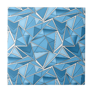 Carreau Bleu ciel et formes géométriques bleues motif mode