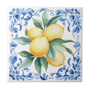 Carreau Bleu Citron Méditerranéen