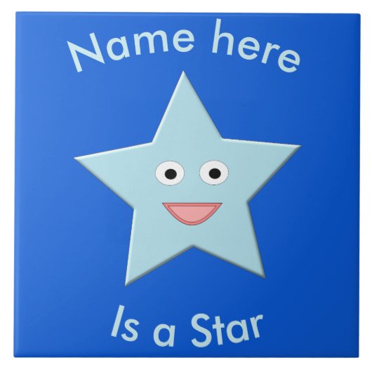 Carreau Bleu clair Celebration Star Custom Tile (Devant)