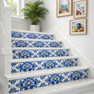 Carreau Bleu de cobalt et blanc Mexicain sans couture Back