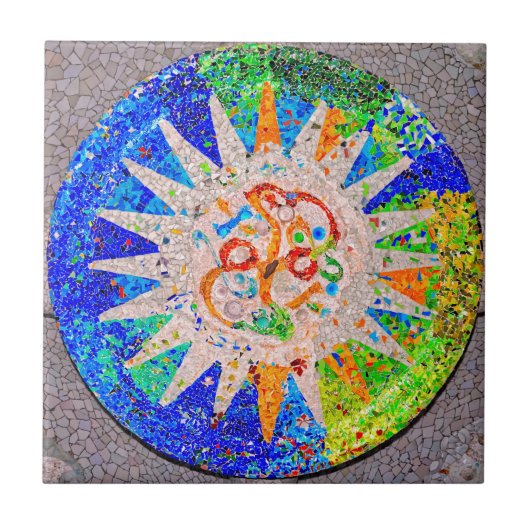 Carreau Bleu de détail de Gaudi (Devant)