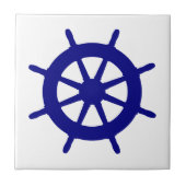 Carreau Bleu de la marine sur la roue blanche du navire (Devant)