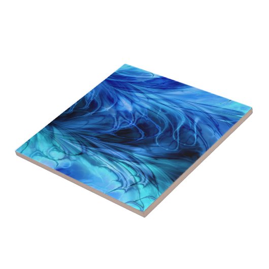 Carreau Bleu de marbre de fractale (Côté)