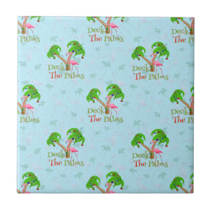 Carreau Bleu Deck Les Palms Tropical Christmas Père Noël F