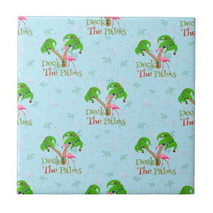 Carreau Bleu Deck Les Palms Tropical Christmas Père Noël F