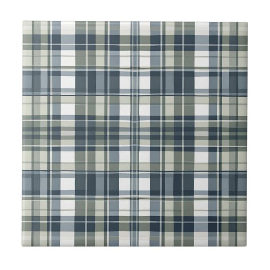 Carreau Bleu Denim Vert Sauge Blanc (Devant)