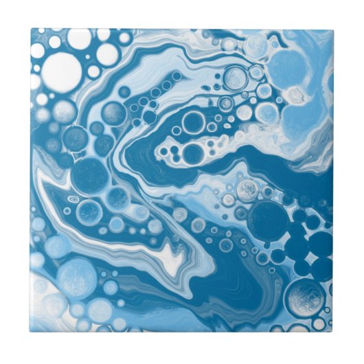 Carreau Bleu Digital Fluid Art Marbre Pour Peinture Cellul (Devant)