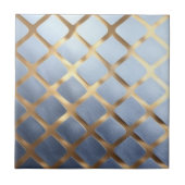 Carreau Bleu doux avec motif doré (Devant)