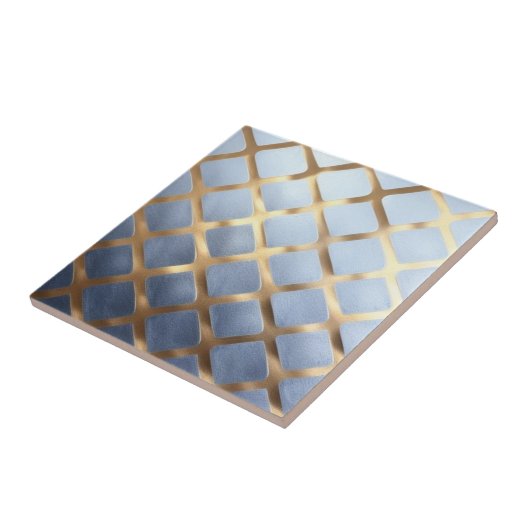 Carreau Bleu doux avec motif doré (Côté)