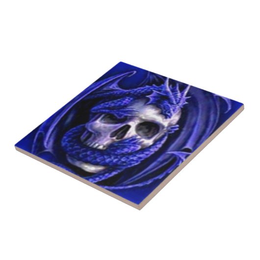 Carreau bleu-dragon-crâne (Côté)