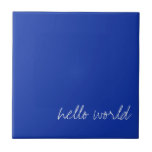 Carreau Bleu égyptien personnalisé<br><div class="desc">Texte personnalisable ! Le bleu égyptien est une nuance de bleu, également connue sous le nom de silicate de cuivre calcique ou cuprorivaite. C'est un pigment qui a été utilisé dans l'Egypte ancienne pendant des milliers d'années. Il est considéré comme le premier pigment synthétique. Il était connu des Romains par...</div>