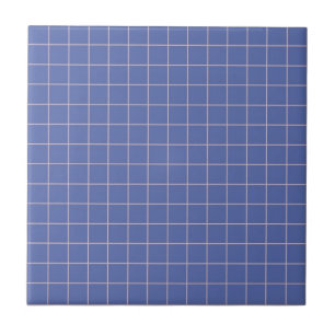 Carreau Bleu électrique et blanc À damiers Rétro minimalis