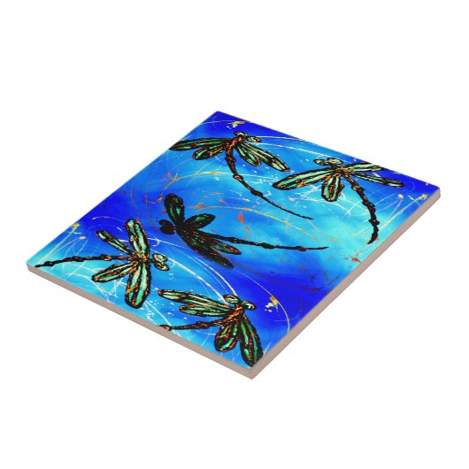 Carreau Bleu électrique Flit de libellule (Côté)