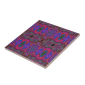 Carreau Bleu et arc-en-ciel rouge Motif trippy (Côté)