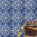 Carreau Bleu et blanc classique élégant Damas motif<br><div class="desc">Design élégant de tuiles décoratives avec un motif damassé transparent en bleu et blanc.</div>