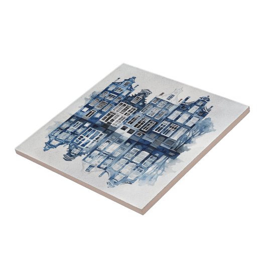 Carreau Bleu et blanc Delft maisons traditionnelles (Côté)