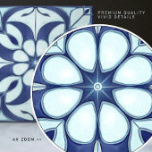 Carreau Bleu et blanc enchanteur symétrique floral