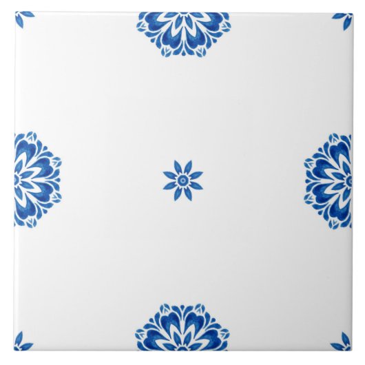 Carreau Bleu et blanc minimaliste méditerranéen (Devant)