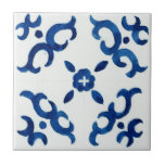 Carreau Bleu et blanc Motif méditerranéen Aquarelle<br><div class="desc">Offrez à votre maison une allure unique avec notre Carrelage en céramique bleu & blanc à motifs floraux méditerranéens. Impressionnément confectionné dans un style aquarelle accrocheur, ce carrelage en céramique de style méditerranéen apporte un charme unique aux cuisines et aux salles de bain. Sa délicate motif bleue et blanche donne...</div>
