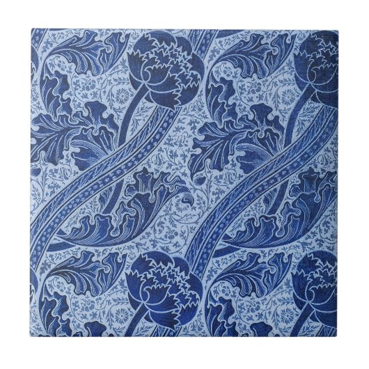 Carreau Bleu et Blanc Style Floral William Morris (Devant)