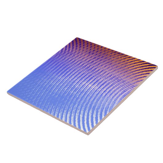 Carreau Bleu et orange, ondes sonores motif (Côté)