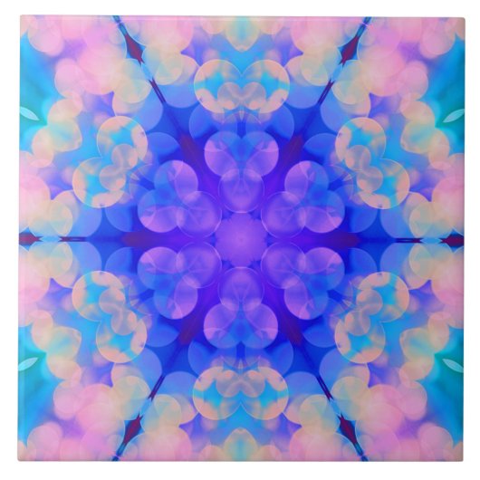 Carreau Bleu et rose Gradient Pastel Bubble Art (Devant)