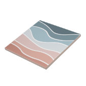 Carreau Bleu et rose style rétro vagues design (Côté)