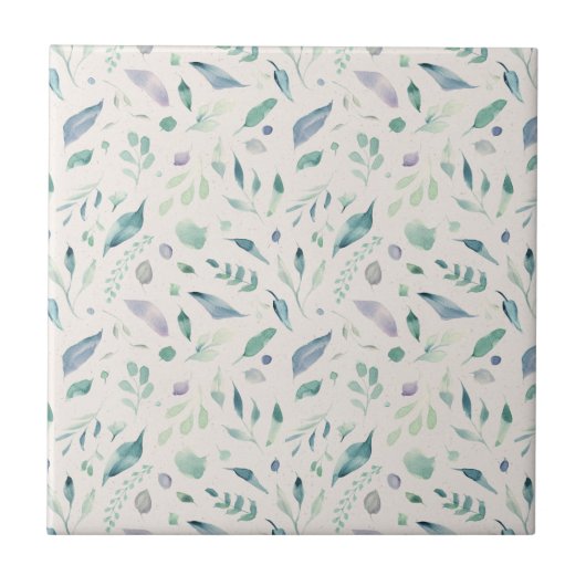 Carreau Bleu et Turquoise Leave Custom Arrière - plan Carr (Devant)