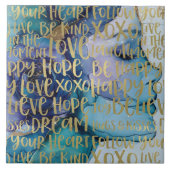 Carreau Bleu Femme Face Or Citations Inspirationnelles (Devant)