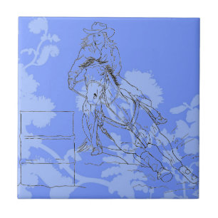 Carreau Bleu-Fleur Barrel Racer