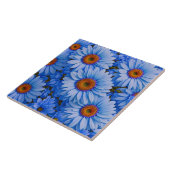 Carreau Bleu floral bleu tournesol bleu marguerites motif (Côté)
