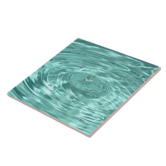 Carreau Bleu gouttes d'eau ondulée Tuile (Côté)