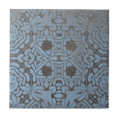 Carreau Bleu gris muet Floral et Motifs géométriques (Devant)