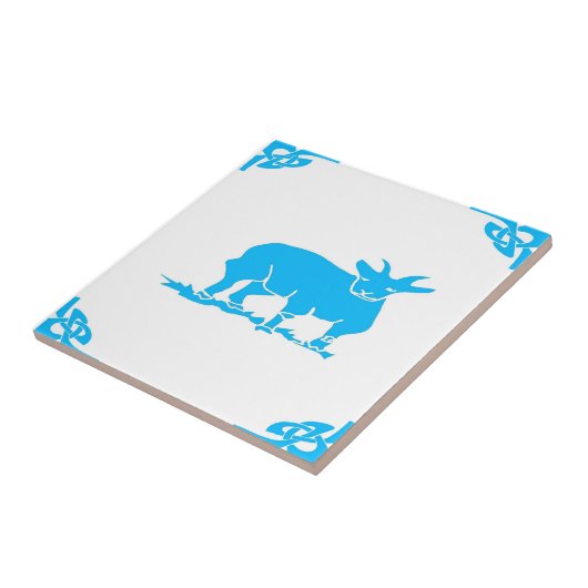 Carreau Bleu hollandais chèvre Delft Look (Côté)