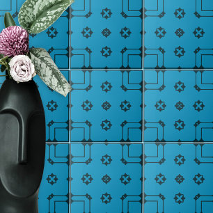 Carreau Bleu & Indigo Motif en Mosaïque décorative