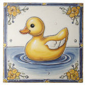 Carreau Bleu Jaune Canard en caoutchouc Cute Duckie Duckie (Devant)