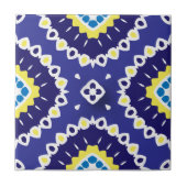 Carreau Bleu Jaune Méditerranée Azulejos Motif mosaïque (Devant)