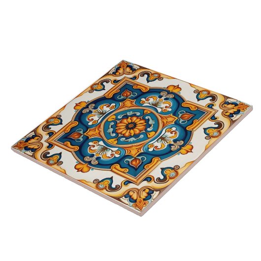 Carreau Bleu jaune méditerranéen (Côté)